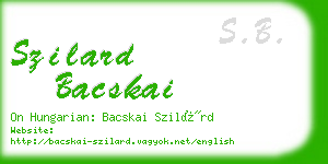 szilard bacskai business card